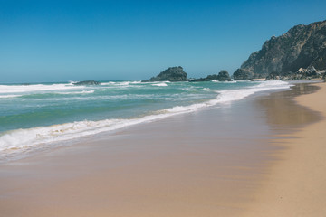 Mountain sea beach landscape