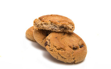 Biscuits with chocolate isolated