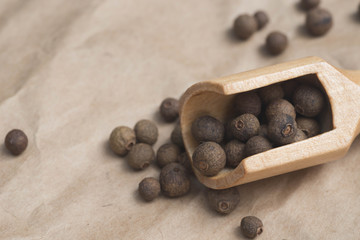 dried allspice in measuring spoon