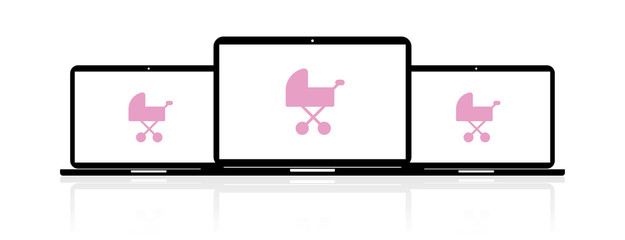 Laptop Banner - Buggy rosa