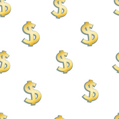 Seamless pattern with dollar sign. Vector