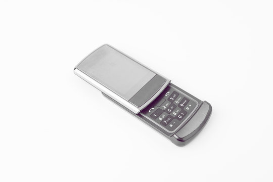Old Sliding Smartphone On White Background