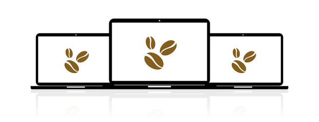 Laptop Banner - Kaffeebohnen