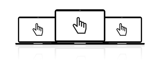 Laptop Banner - Hand Cursor