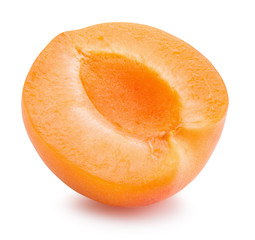half of  apricot isolated on a white background