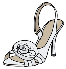 White bridal sandal on high heel