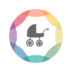 farbiges Icon - Kinderwagen