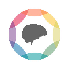 farbiges Icon - Gehirn - Intellligenz