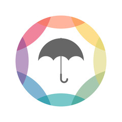 farbiges Icon - Regenschirm - Schirm
