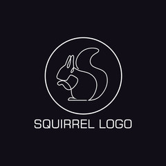 One line squirrel logo