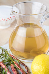 Ingredients for mesquite bean jelly.