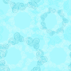 Vector seamless pattern with round waves ornamental  elements.