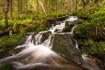 Water flow in a stream, long exposure