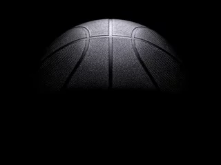 Foto op Plexiglas Basketball close-up on black background © Martin Piechotta