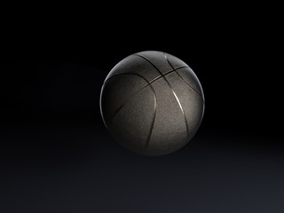 Metalic Basketball close-up on studio background