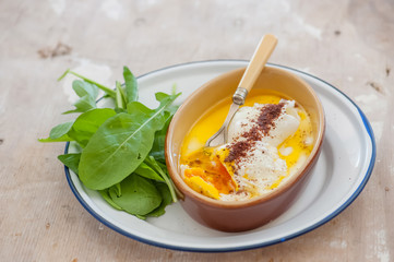 balanced meal with eggs and salad