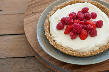 delicious tartlet closeup with berries