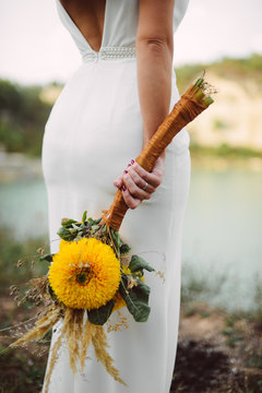bride with the bouquet