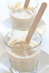homemade icecream with vanilla in a glass