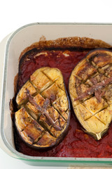 homemade meal with eggplant