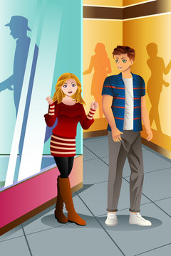 Young Couple in a Mall