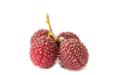 Lychee or Litchi isolated on the white background.
