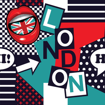 geometric pop art seamless London pattern