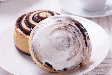 Freshly baked cinnamon rolls