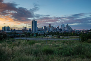 Fototapeta na wymiar Sunrise Over Denver, Colorado