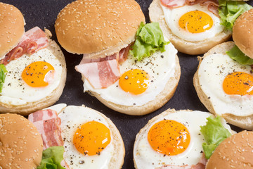 Sandwich with eggs and bacon