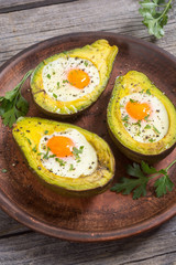 Baked avocado with eggs