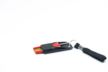 Black thumb drive isolate