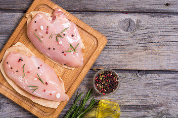 Raw chicken breasts