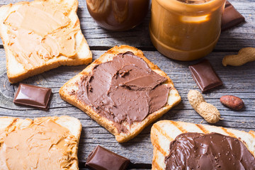 chocolate  and peanut sandwich