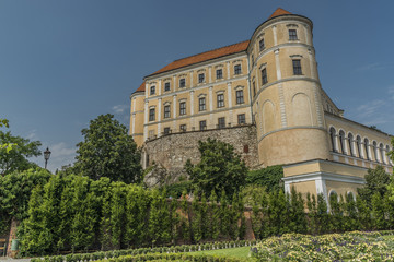 Fototapeta na wymiar Castle Mikulov in summer sunny day