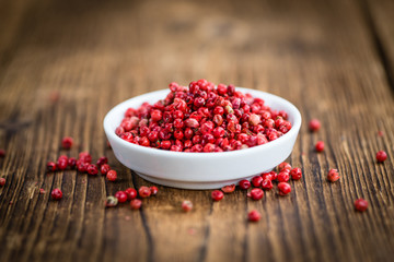 Pink Peppercorns selective focus