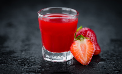 Homemade Strawberry liqueur