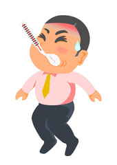 高熱があるサラリーマン