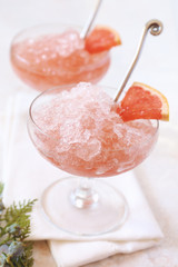 Grapefruit granita, frozen summer dessert