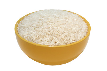 rice closeup on white background