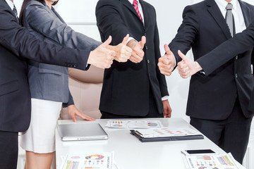 Business teamwork show thumb up