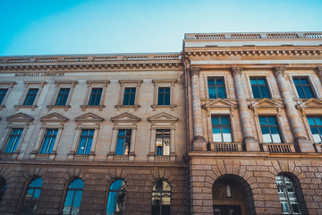 Low angle view of building with semicircular arch