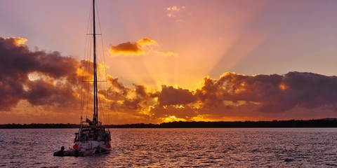 Crepuscular Rays Sunrise Seascape.