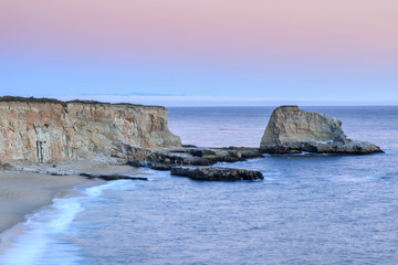 Hole In The Wall Beach Coastline. Davenport, Santa Cruz County, California, USA.
