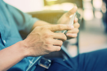 Businessman using digital tablet