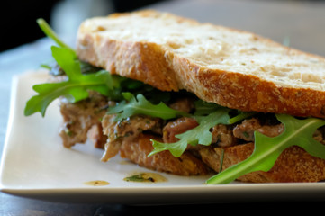 homemade sandwich closeup