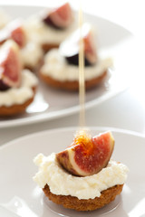 delicious tartlet closeup with fig