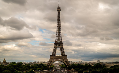 Eiffel Tower on a Cloudy Day