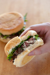 homemade sandwich closeup