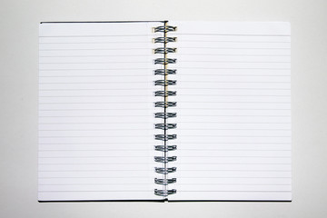 Notebook paper on white background. Concept for business and education.